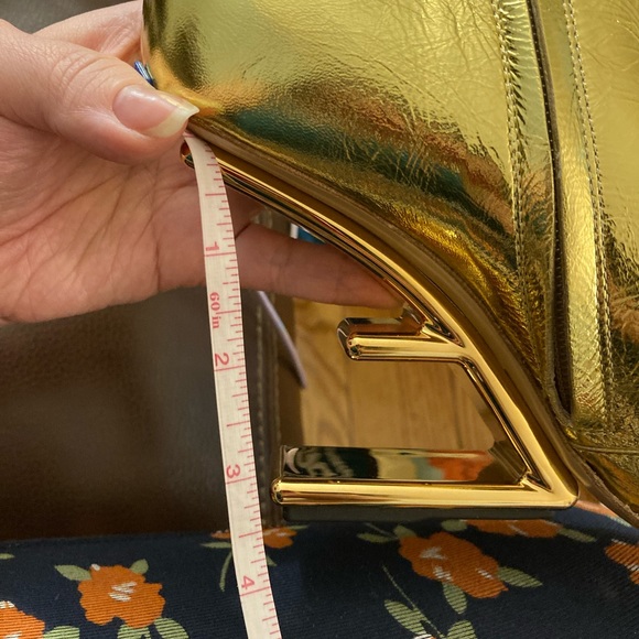 Fendi First Gold nappa leather high-heel boots Sz 38.5 NWB - Picture 6 of 7